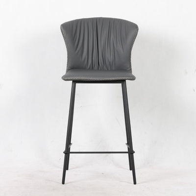 Sgabello Core colore antracite con gambe in metallo nero