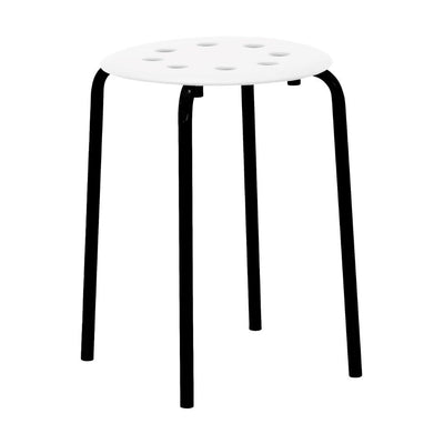 Sgabello in metallo H2008 colore bianco con gambe nere