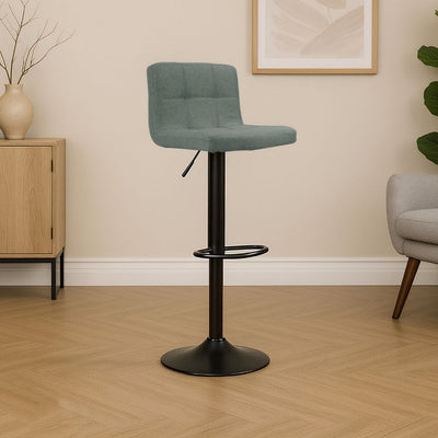 Sgabello regolabile Mosva colore verde con gambe nere opache