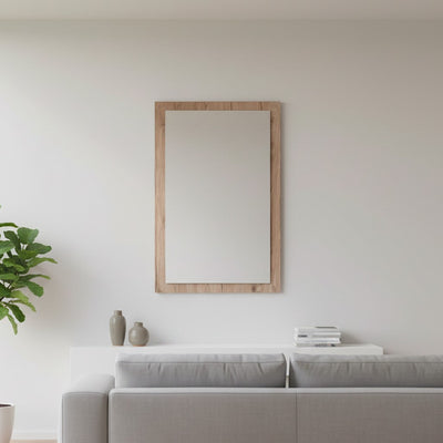 Specchiera rettangolare 0663 con cornice rovere 105x60 cm.