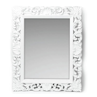 Specchio da parete con cornice a fantasia colore bianco Specchio2