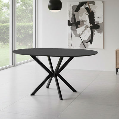 Tavolo allungabile Diano con piano colore ardesia e gambe nere