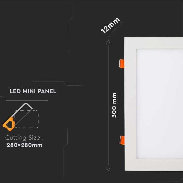 24W PANNELLO PREMIUM LED QUADRATO BIANCO CALDO 3000K