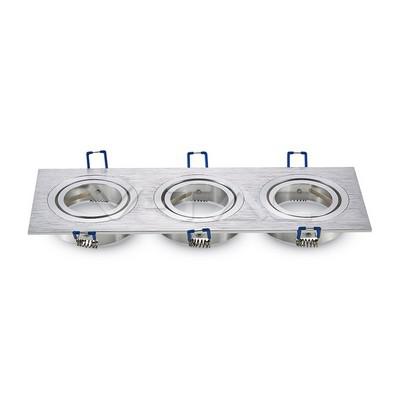 3*GU10 CORPO ALUMINIUM QUADRATO