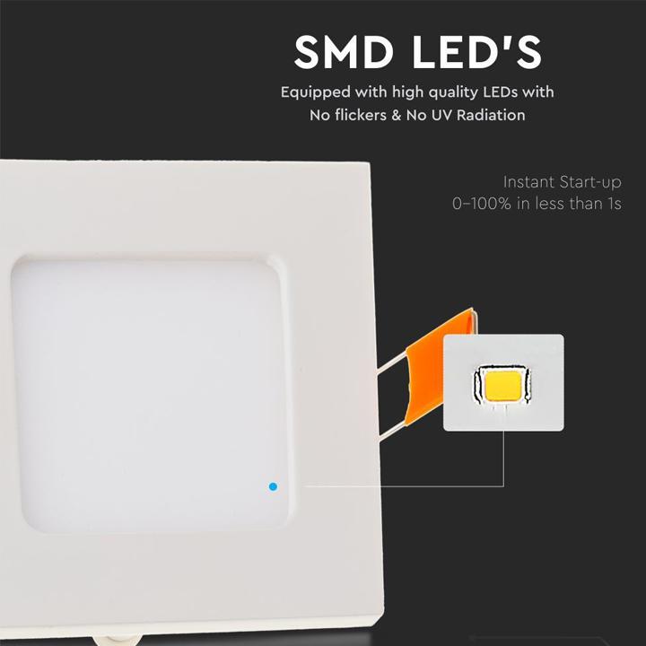 3W PANNELLO LED PREMIUM - QUADRATO BIANCO 6400K