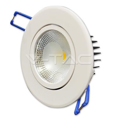 5W SPOT LED ROTONDO CORPO BIANCO BIANCO CALDO 3000K