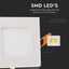 6W PANNELLO LED PREMIUM QUADRATO BIANCO CALDO 3000K