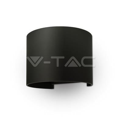 6W LAMPADA DA PARETE LED CORPO NERO ROTONDO IP65 BIANCO CALDO 3000K