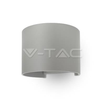 6W LAMPADA DA PARETE LED CORPO GRIGIO ROTONDO IP65 BIANCO NATURALE 4000K