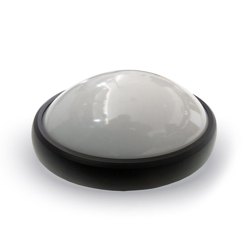8W PLAFONIERA LED TONDA CORPO NERO BIANCO CALDO IP66 3000K