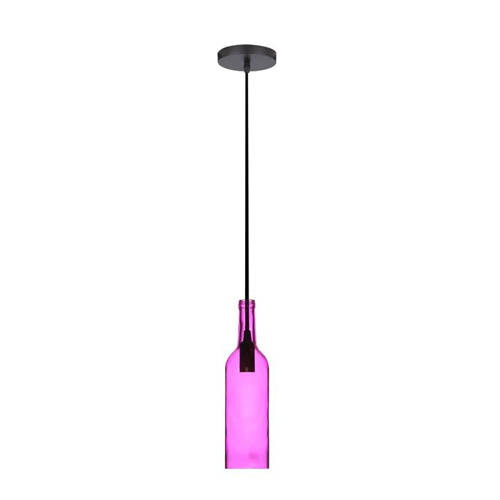 LAMPADARIO CON PORTALAMPADA BOTTIGLIA ROSE