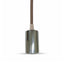 LAMPADARIO CON PORTALAMPADA CROMO DOME MARRONE CHIARO CAVO