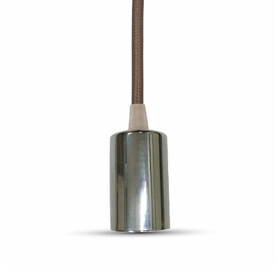 LAMPADARIO CON PORTALAMPADA CROMO DOME MARRONE CHIARO CAVO
