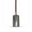 LAMPADARIO CON PORTALAMPADA CROMO DOME MARRONE CHIARO CAVO