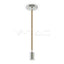 LAMPADARIO CON PORTALAMPADA CROMO DOME MARRONE CHIARO CAVO