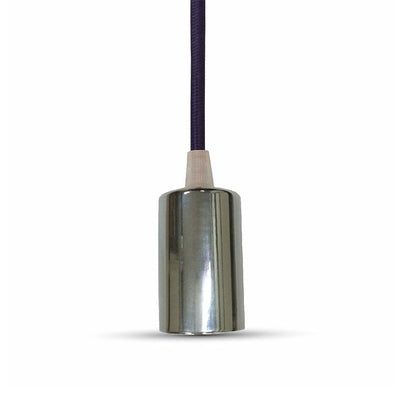 LAMPADARIO CON PORTALAMPADA CROMO DOME VIOLA CHIARO CAVO