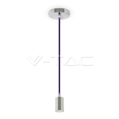 LAMPADARIO CON PORTALAMPADA CROMO DOME VIOLA CHIARO CAVO