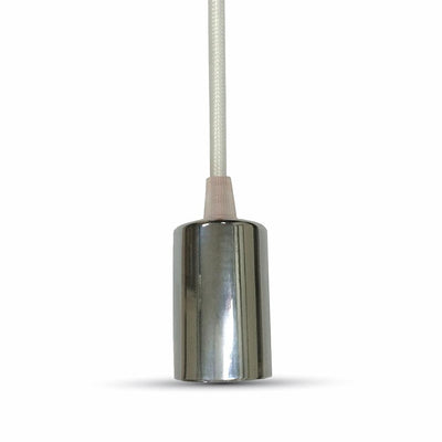 LAMPADARIO CON PORTALAMPADA CROMO DOME BIANCO CHIARO