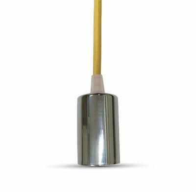 LAMPADARIO CON PORTALAMPADA CROMO DOME GIALLO CHIARO CAVO