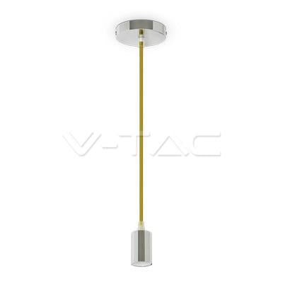 LAMPADARIO CON PORTALAMPADA CROMO DOME GIALLO CHIARO CAVO
