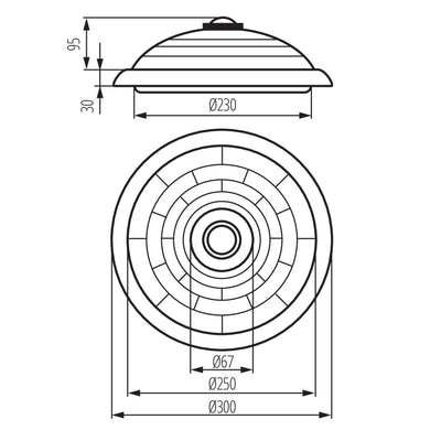 PLAFONIERA CON LAMPADA CAMBIABILE FOGLER DL-240O - KANLUX