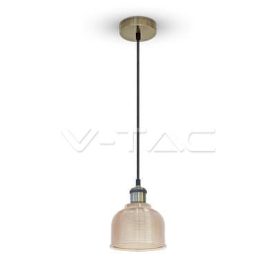 LAMPADARIO CON PORTALAMPADA VETRO AMBRA  145