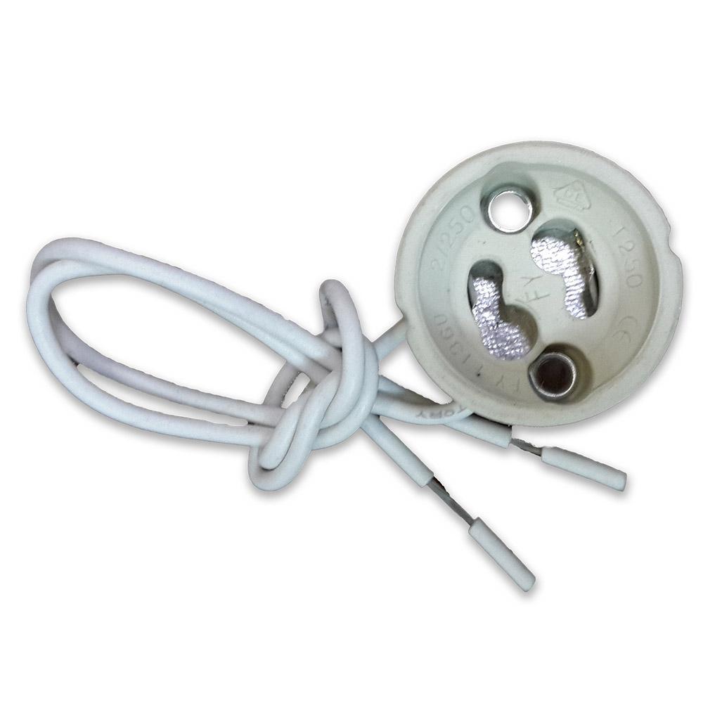 GU10 ATTACCO CERAMICA, DOTATO DI CAVO RIVESTITO IN SILICONE 5 PZ