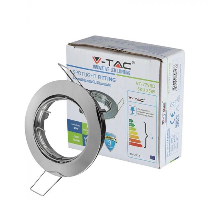 GU10 CORPO ROTONDO REGOLABILE CHROME