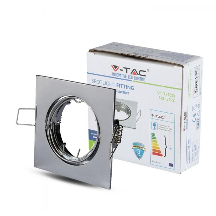 GU10 CORPO QUADRATO REGOLABILE CHROME