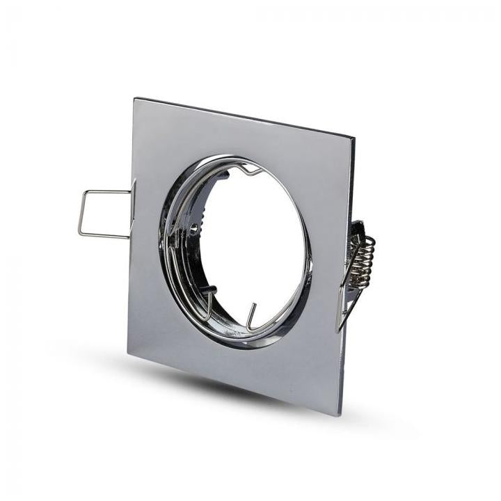 GU10 CORPO QUADRATO REGOLABILE CHROME