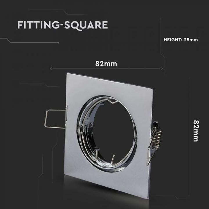 GU10 CORPO QUADRATO REGOLABILE CHROME