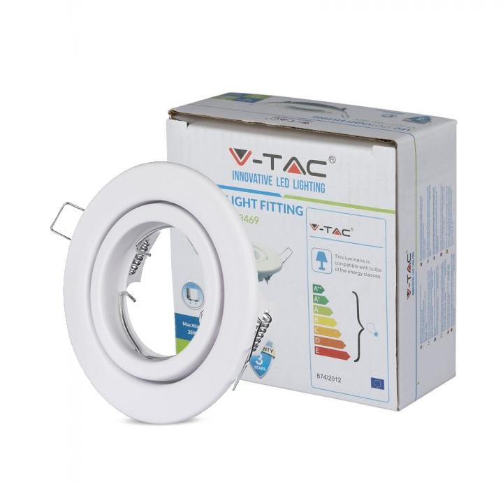 ADATTATORE PER FARETTI GU10 ROTONDO REGOLABILE BIANCO