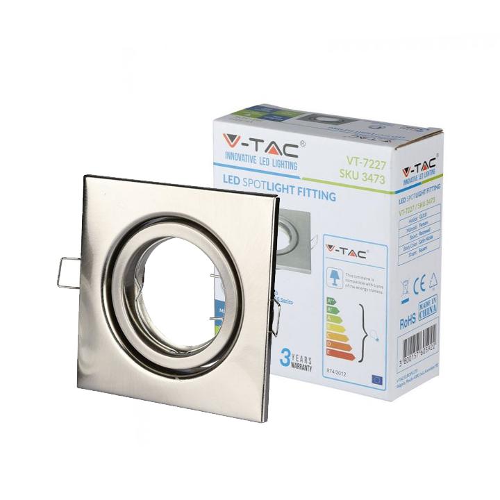 ADATTATORE PER FARETTI GU10QUADRATO REGOLABILE SATIN NICKEL