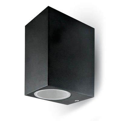 PORTAFARETTO DA MURO GU10 ALLUMINIO QUADRATO NERO A 2 USCIT  IP44