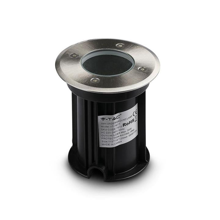 PORTAFARETTO DA INTERRAMENTO CON CORPO IN ACCIAO GU10 NERO ROTONDO IP65