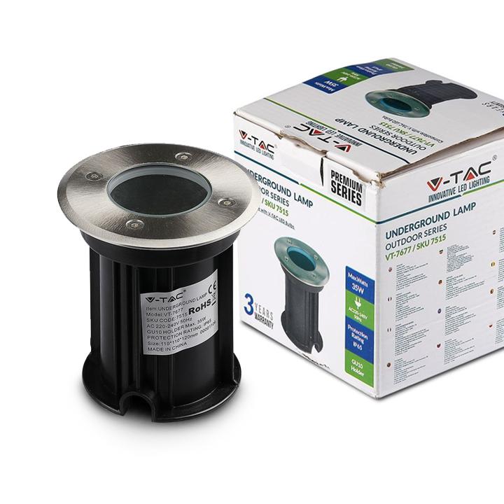 PORTAFARETTO DA INTERRAMENTO CON CORPO IN ACCIAO GU10 NERO ROTONDO IP65