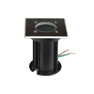 PORTAFARETTO DA INTERRAMENTO CON CORPO IN ACCIAO GU10 NERO QUADRATO IP65
