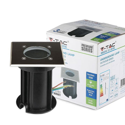 PORTAFARETTO DA INTERRAMENTO CON CORPO IN ACCIAO GU10 NERO QUADRATO IP65