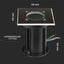 PORTAFARETTO DA INTERRAMENTO CON CORPO IN ACCIAO GU10 NERO QUADRATO IP65