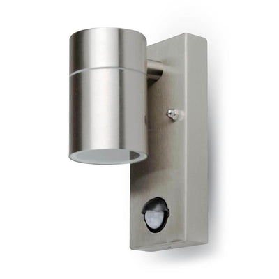 PORTAFARETTO DA MURO GU10 CON SENSOR IN ACCIAIO CORPO A 1 USCIT  IP44