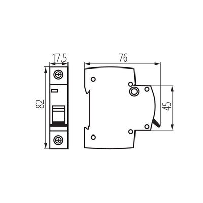 INTERRUTTORE MAGNETOTERMICODIFFERENZIALE 1P KMB6-B16/1 - KANLUX