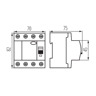 INTERRUTTORE DIFFERENZIALE, 4P KRD6-4/100/30 - KANLUX