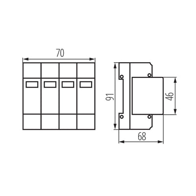 LIMITATORE DI SOVRATENSIONE KSD-T1T2 275/240 3P+N - KANLUX