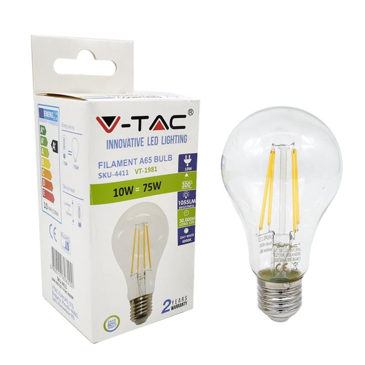 LAMPADINA LED FILAMENTO 10W E27 A67 BIANCO NATURALE 4500K