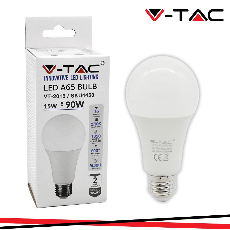 LAMPADINA LED 15W A65 E27 200 D TERMOPLASTICO BIANCO CALDO  DO 3000K