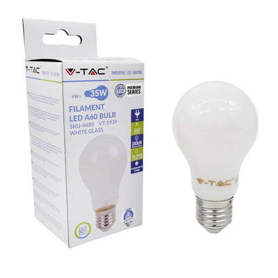 LAMPADINA LED - 4W FILAMENTO E27 A60 BIANCA BIANCO NATURALE 4000K
