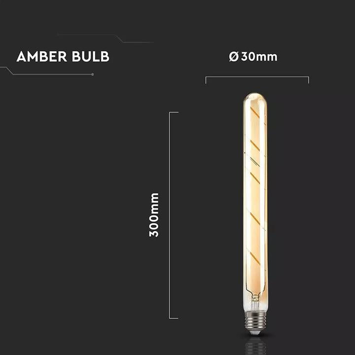 LAMPADINA LED - 5W T30 E27 FILAMENTO AMBER BIANCO CALDO 2200K