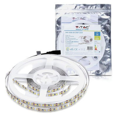 STRISCIA SMD3528 120 LED/M BIANCO CALDO IP20 3000K