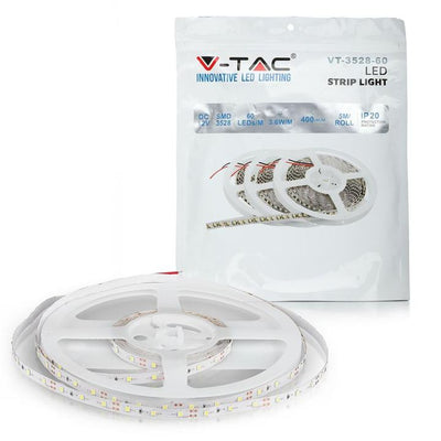STRISCIA SMD3528 60 LED/M BIANCO FREDDO IP20 6000K