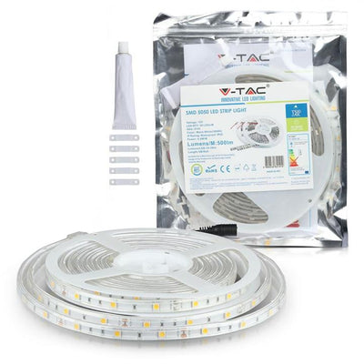 STRISCIA SMD5050 30 LED/M BIANCO FREDDO IP65 6000K